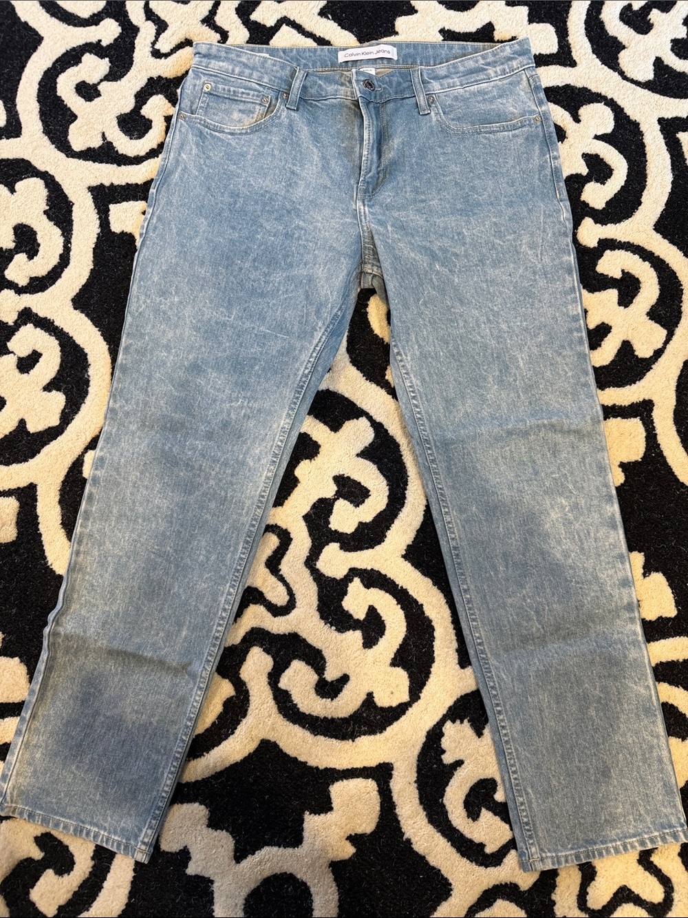 Men’s Calvin Klein Light Wash Slim Straight Jeans -Acid Wash-34x29